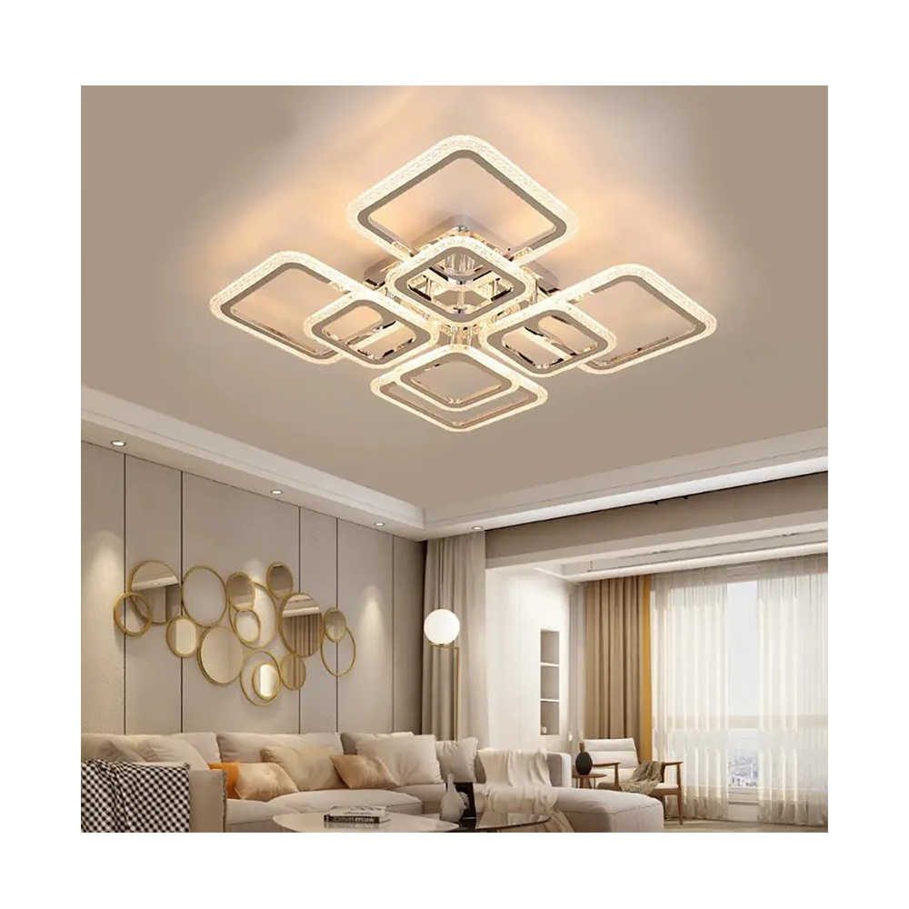 Modern Luxury LED Ceiling Lamp for Home Living Room Shape Light Surface Mounted With Metal/Brass Base For Bedroom & Dining Room