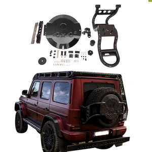 2019+ W464 G63 4x4 Spare Tire Carrier For G Class G500 G63 G550 4X4 Square Dry Carbon Rear Wheel Cover Rack W463A Tire Cover Br