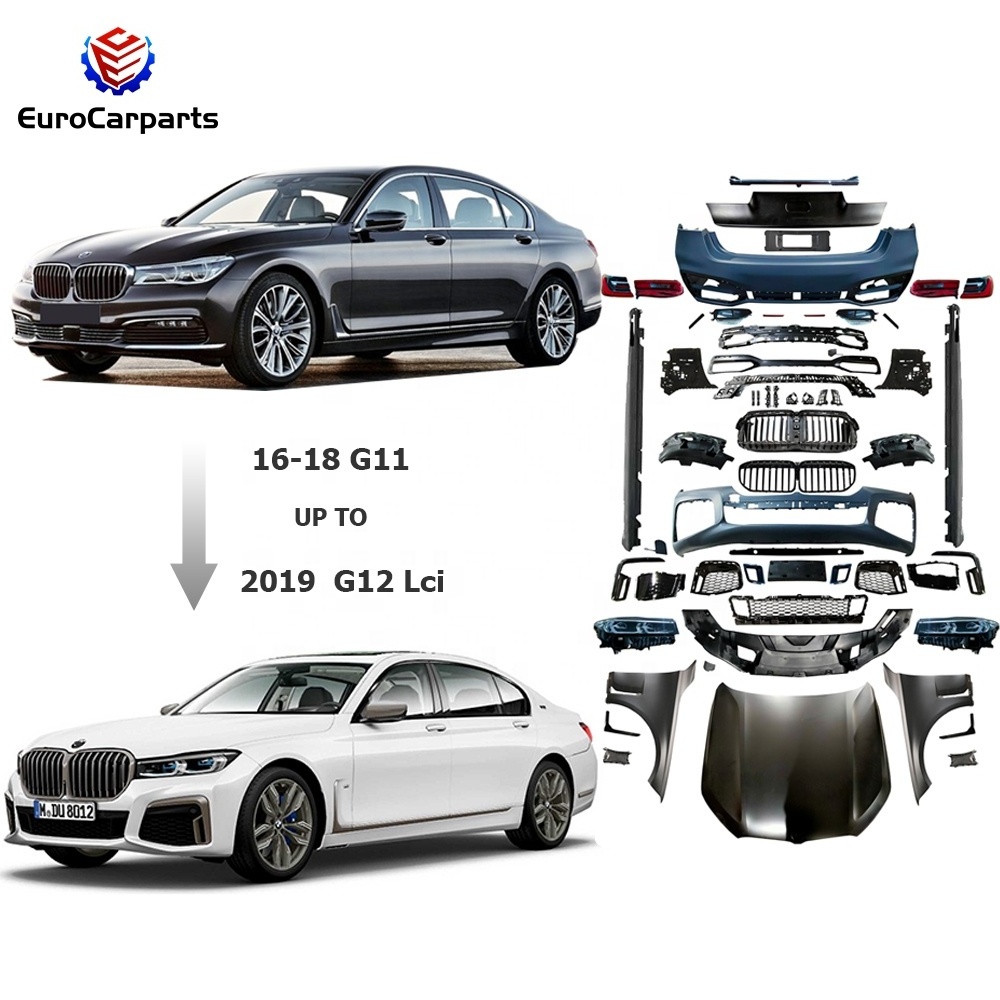 2021Year  7 Series G11 G12 Upgrade into G12 M760 lci  Style Bodykit with Front rear bumper hood side skirt Headlamp Tail lights