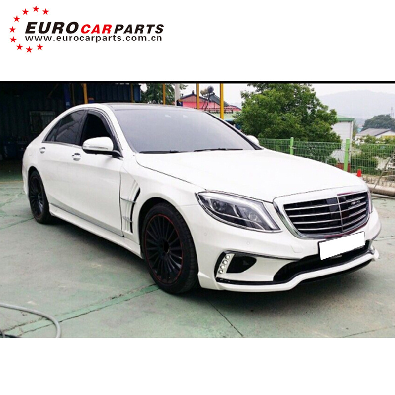 WD style Frp Material  full set fit for  S-CLASS W222 S350 S500 S550 car bumper exhaust tip fender duct   W222 body kits