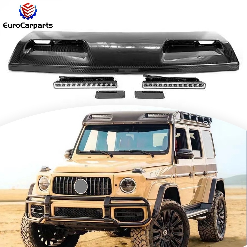 2019 Year  Up  W464  W463A  G class   G63 G500 G350 4X4  Front Roof Spoiler with DRL led  in Dry Carbon Fiber