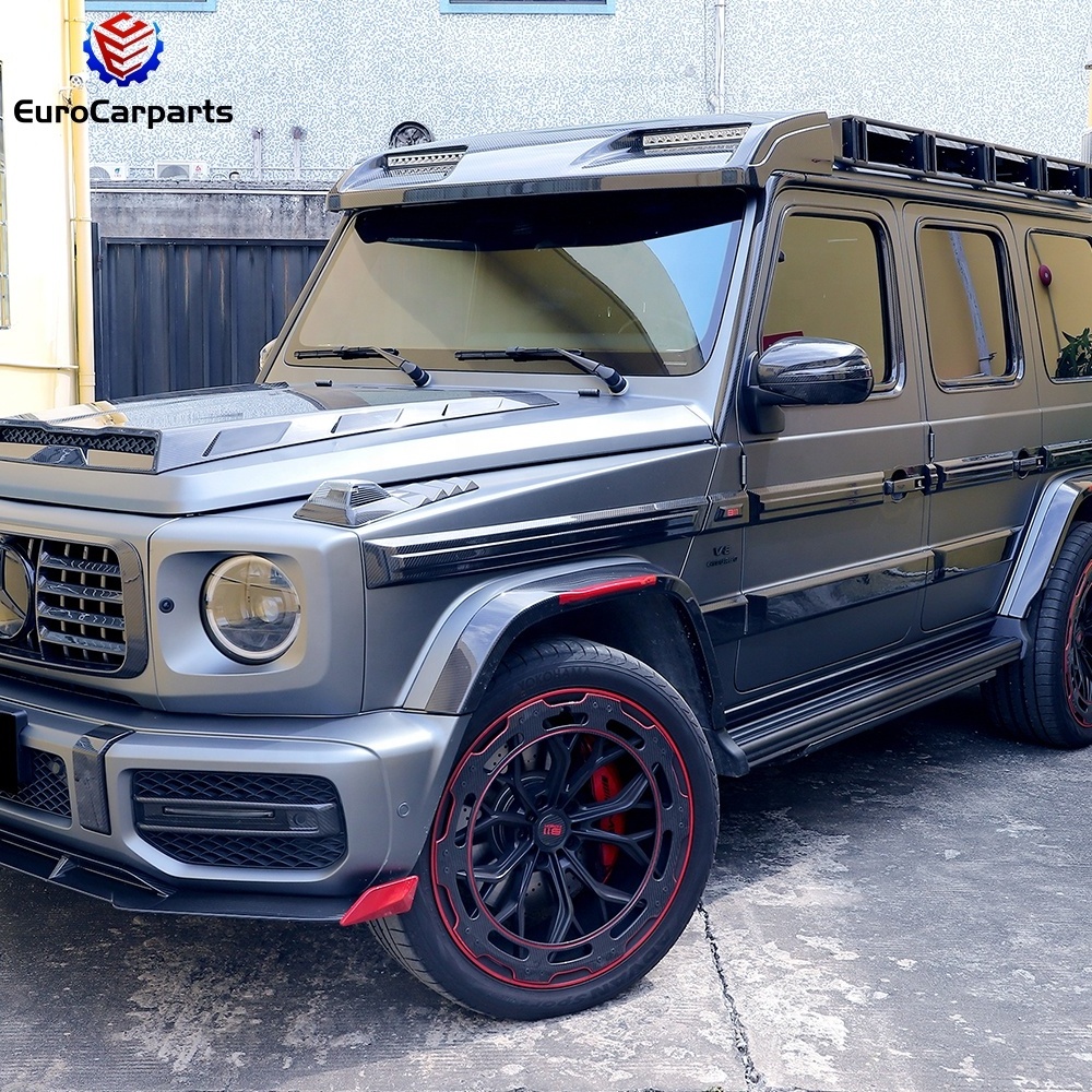 2019 Year  Up  W464  W463A  G class   G63 G500 G350 4X4  Front Roof Spoiler with DRL led  in Dry Carbon Fiber