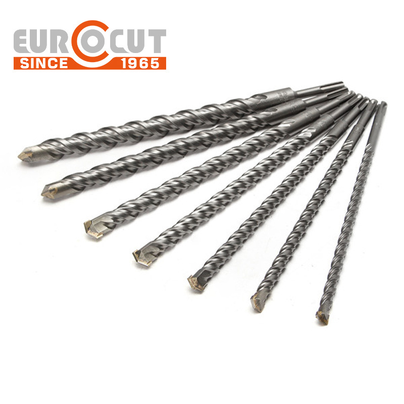 EUROCUT SDS PLUS Flat Tip Electric Hammer Hole Drilling Tools Drill Bit  For Concrete Wall Rock YG8C Tip