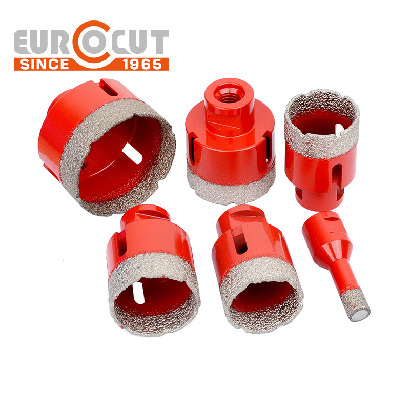 EUROCUT M14 Shank Diamond Hole Saw Marble Tile Ceramic Use Brazed Conserve Energy Vacuum Brazed Diamond Hole Saw