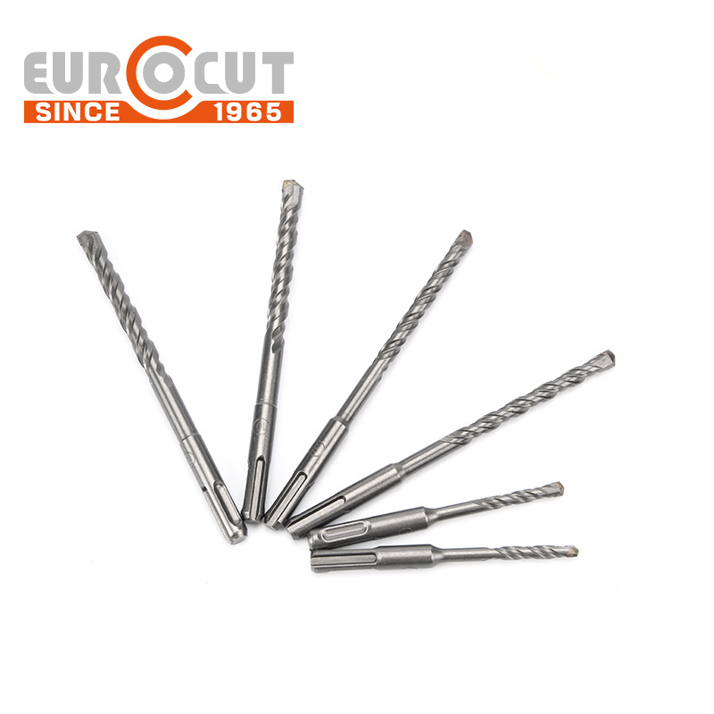 EUROCUT SDS PLUS Flat Tip Electric Hammer Hole Drilling Tools Drill Bit  For Concrete Wall Rock YG8C Tip