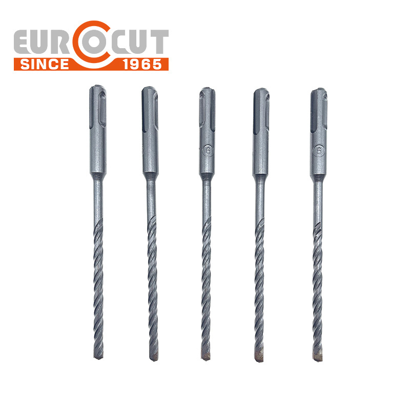 EUROCUT SDS PLUS Flat Tip Electric Hammer Hole Drilling Tools Drill Bit  For Concrete Wall Rock YG8C Tip