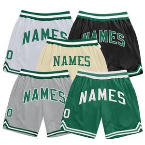 Basketball Mesh Shorts with custom Logo Embroidered  with custom Ribbing stripes Shorts For Men baseball mesh shorts