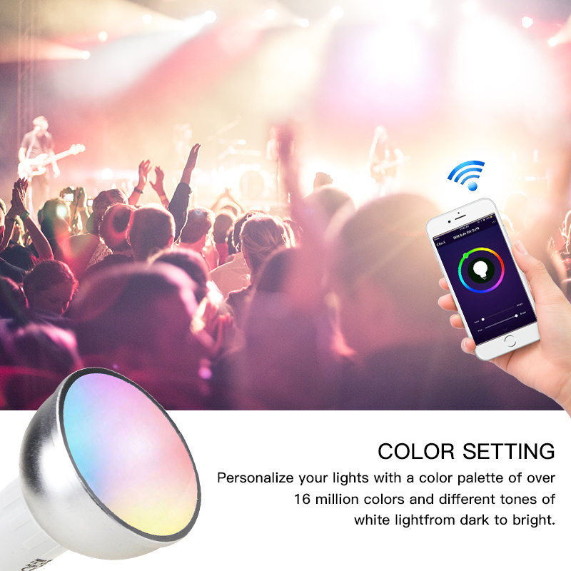 Alexa Tuya Music Mr16 Gu10 Color Changing Smart Light Dimmable Rgb Led Bulbs