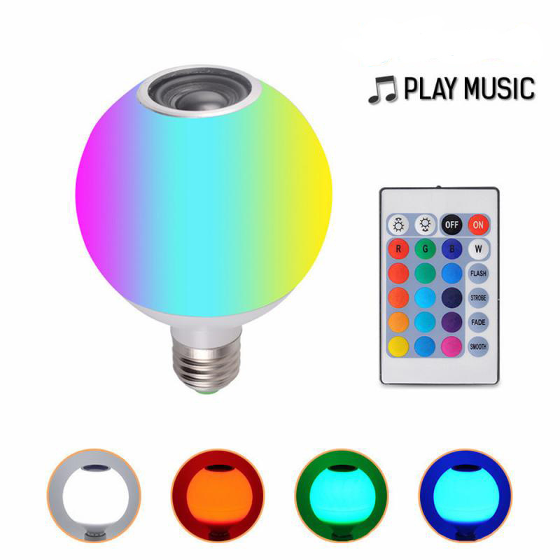 12W E27 Colorful RGB Color Change Bulb Music Speaker And Remote Control Music Ball Smart LED Light Bulb