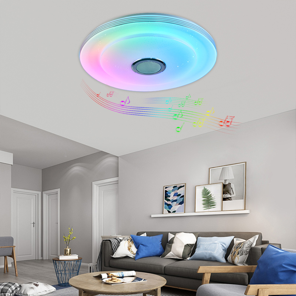 Rich ODM experience RGB intelligent ceiling lamp led ceiling light with bluetooth music speaker