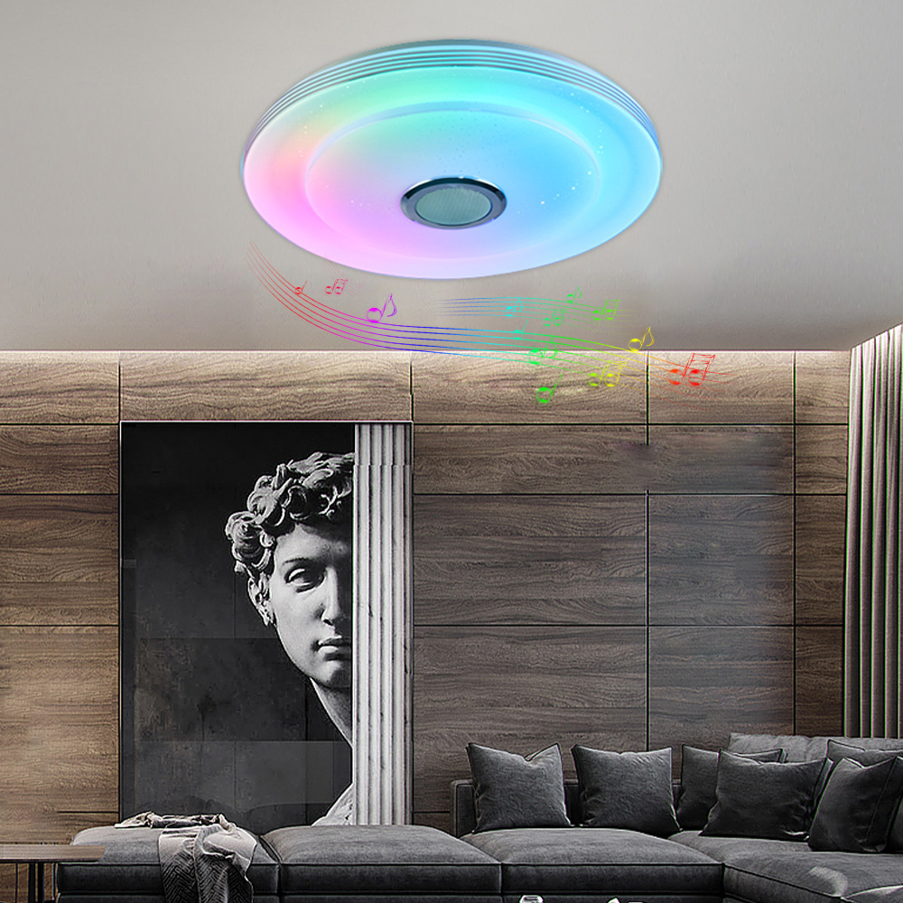 Rich ODM experience RGB intelligent ceiling lamp led ceiling light with bluetooth music speaker