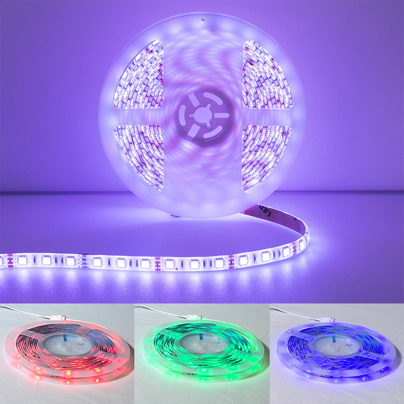 LED Bluetooth Light Strip Set 5050RGB Waterproof with 24 Key Mobile App Controls Colorful Music Rhythm and Ambient Light