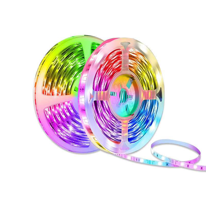 LED Bluetooth Light Strip Set 5050RGB Waterproof with 24 Key Mobile App Controls Colorful Music Rhythm and Ambient Light