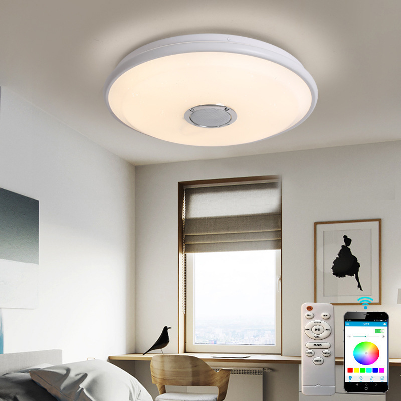 Smart Strip LED Music Ceiling Light Modern White Design Children's Study Room Decor Intelligent Remote Control APP Plastic Lamp