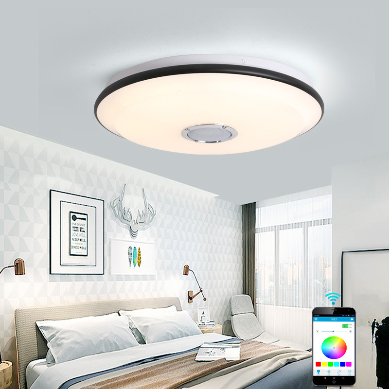 Smart Strip LED Music Ceiling Light Modern White Design Children's Study Room Decor Intelligent Remote Control APP Plastic Lamp