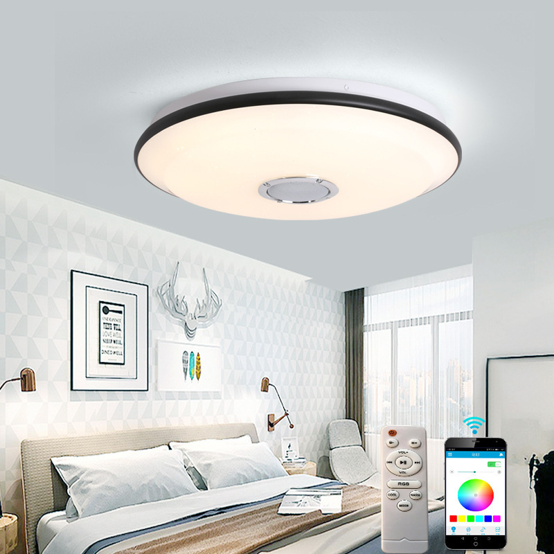 Smart Strip LED Music Ceiling Light Modern White Design Children's Study Room Decor Intelligent Remote Control APP Plastic Lamp