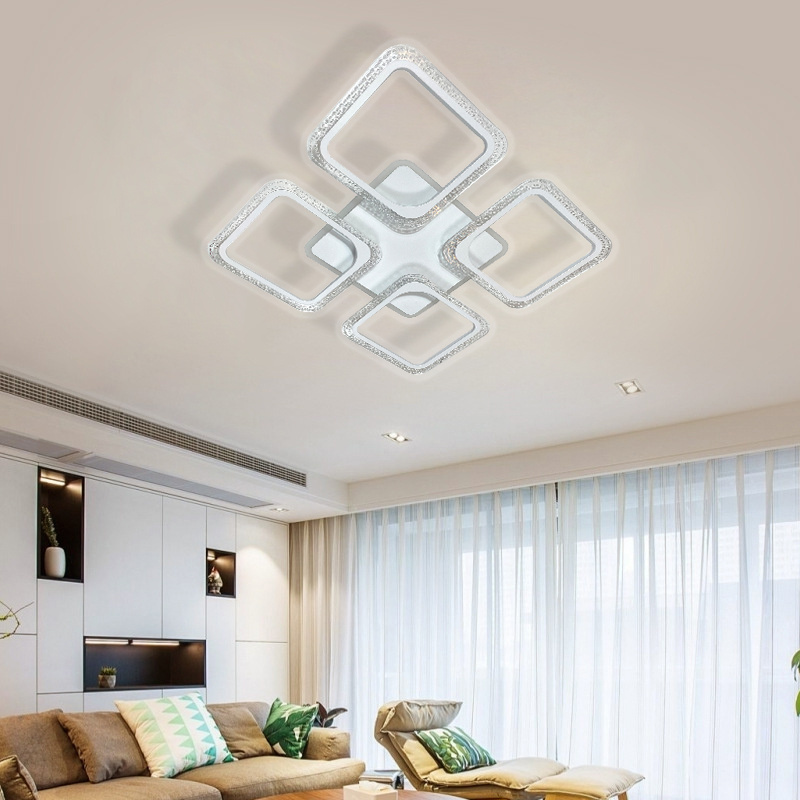 Modern LED Ceiling Light Fixture Living Bedroom Dining Room White Acrylic Shade Plastic Body New LED Ceiling Residential Use