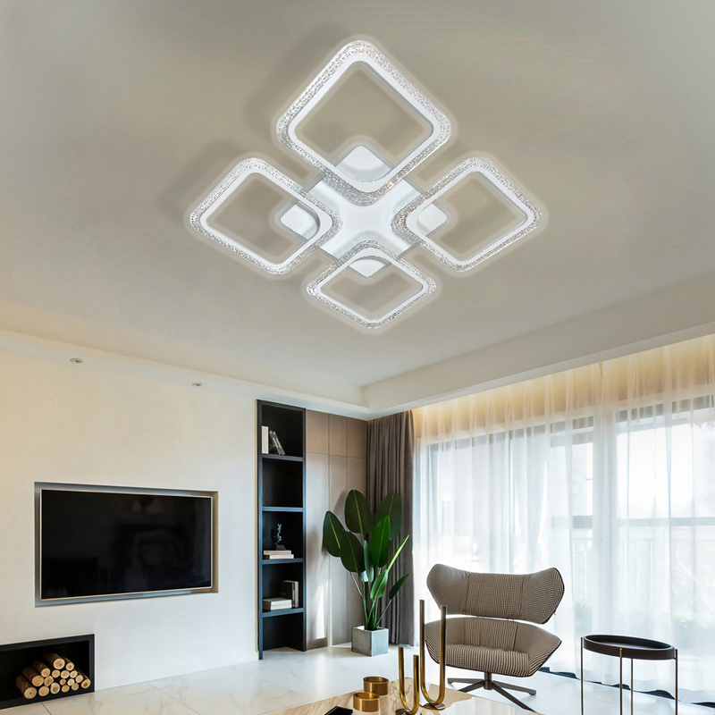 Modern LED Ceiling Light Fixture Living Bedroom Dining Room White Acrylic Shade Plastic Body New LED Ceiling Residential Use