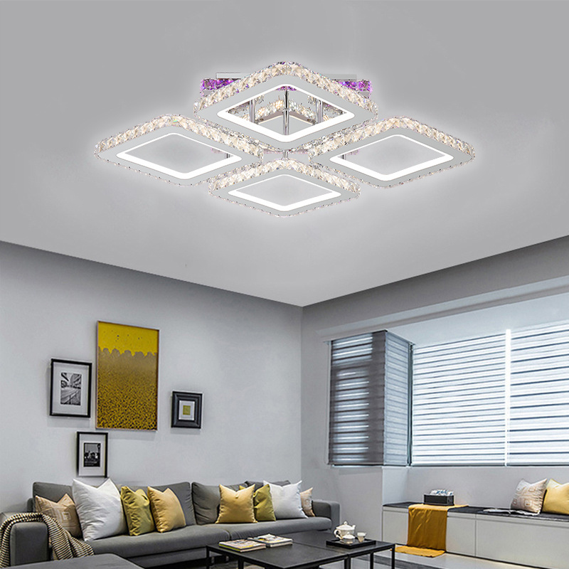 RGB music rhythm color change LED ceiling light 4 crystal ceiling lamp light with 3000K-6500K