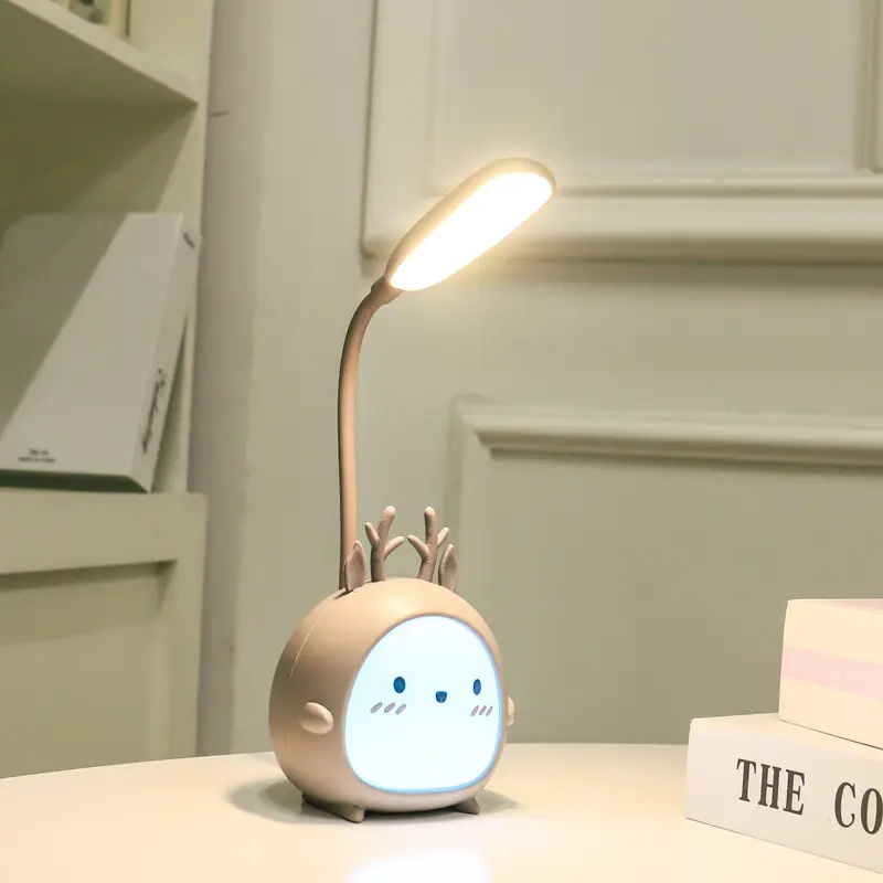 Cartoon Cute  LED Table Lamps Animal Recharge Battery Led Table Night Light Child Eye Protection Warm White Table Lamp