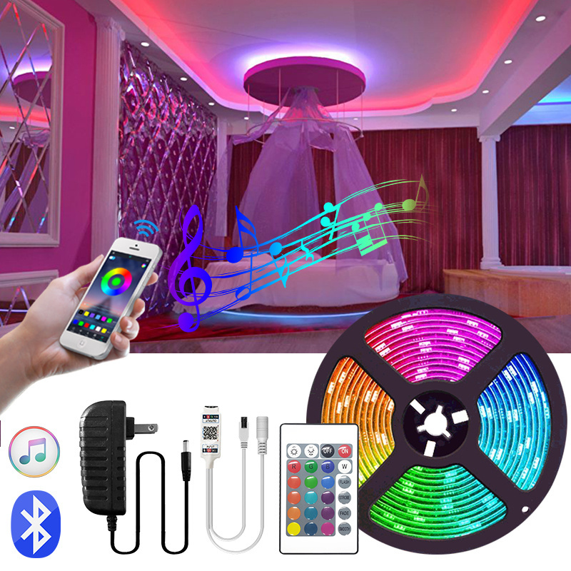 Home Brighter 5M 10M 15M 16 Million Colors Alexa Phone App Controlled Music Lamp Smart WiFi 5050 RGB LED Strip Lights for Home