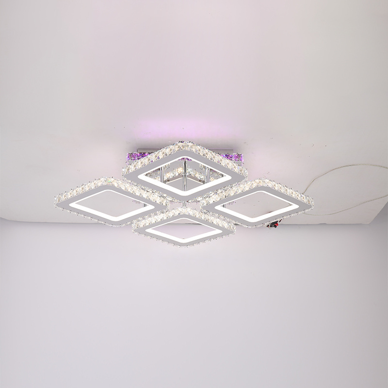 RGB music rhythm color change LED ceiling light 4 crystal ceiling lamp light with 3000K-6500K