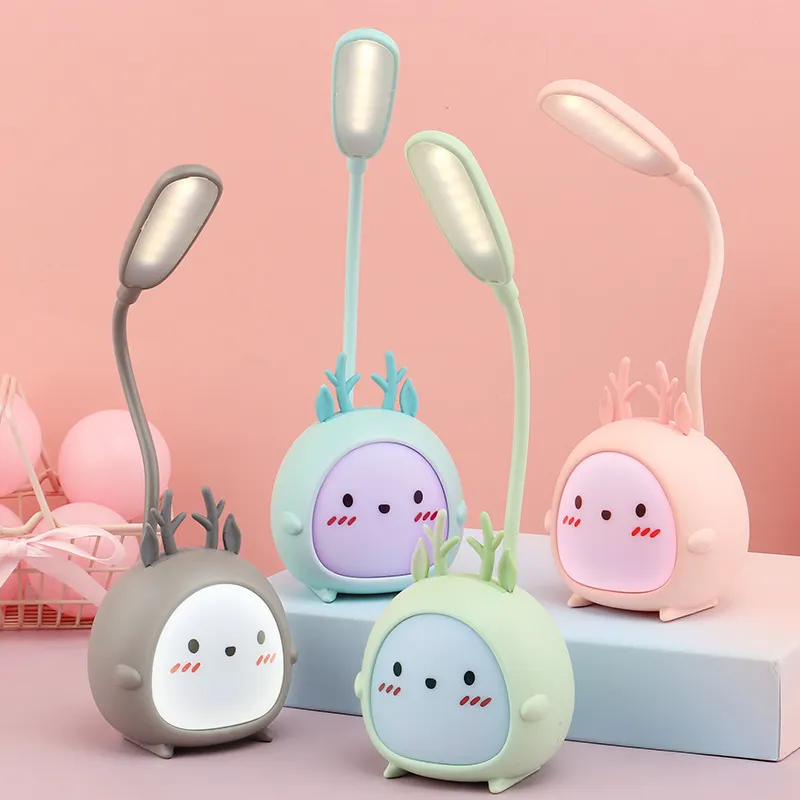 Cartoon Cute  LED Table Lamps Animal Recharge Battery Led Table Night Light Child Eye Protection Warm White Table Lamp