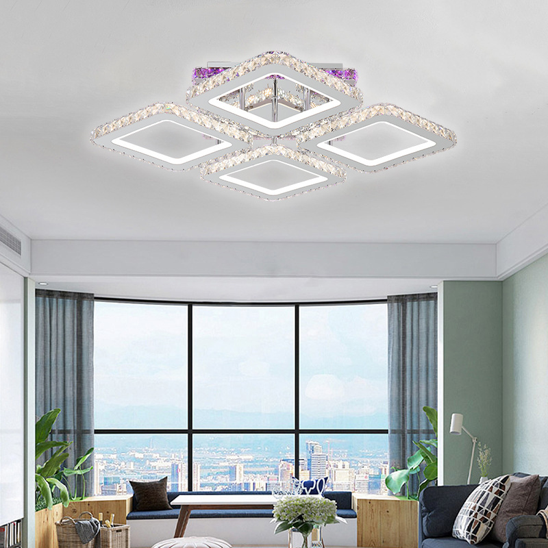 RGB music rhythm color change LED ceiling light 4 crystal ceiling lamp light with 3000K-6500K