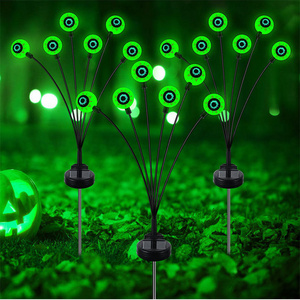 Solar Led 6 in 1 Pumpkin Eyes Halloween Atmosphere Stake Garden Waterproof Light for Outdoor Garden Holiday Decor