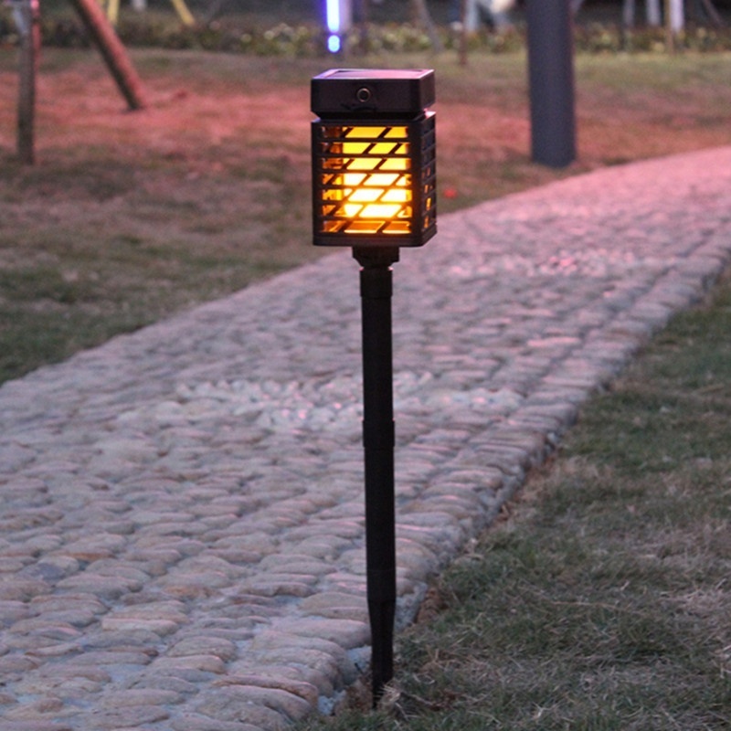 IP65 Outdoor 3 in 1 33 Led Solar Garden Light Landscape Pathway Wall  Flame Lawn Spike Hanging Table Light