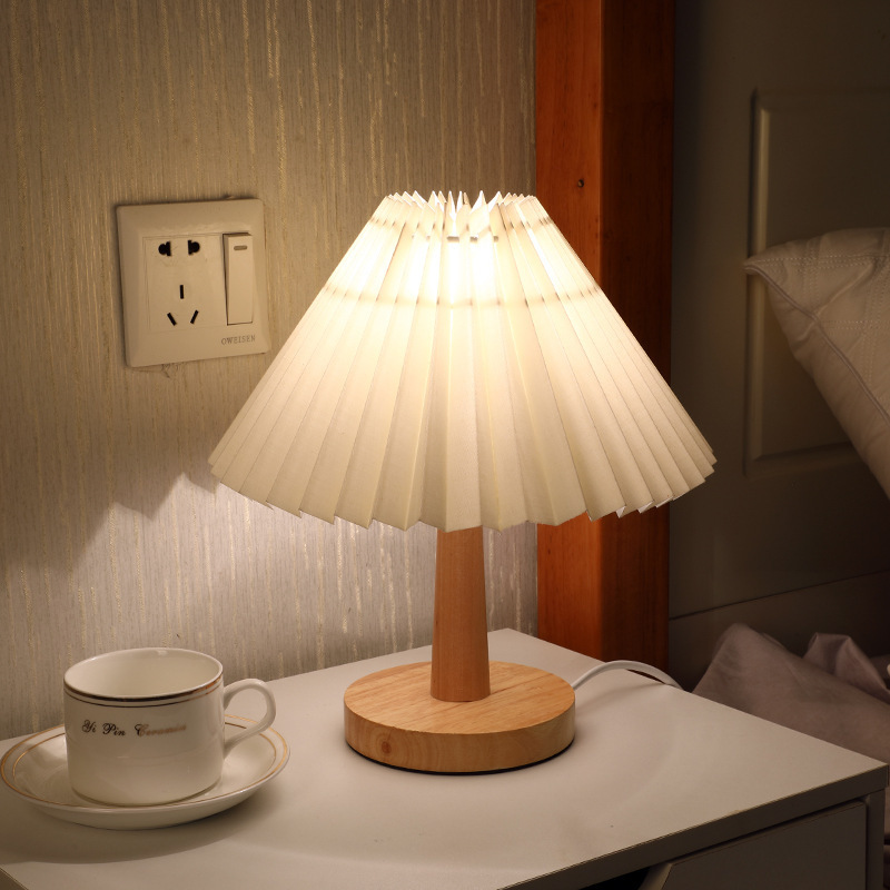 Creative LED USB Dimmable Remote Control Wood Base Table Lamp Desk Light Bedside Reading Lamp