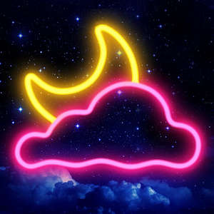 Led Neon Sign Back Light Sunrise Cloud Moon Star Hand Hello for Party Wedding Decoration Xmas Gift Night  Kid's Toy Animal