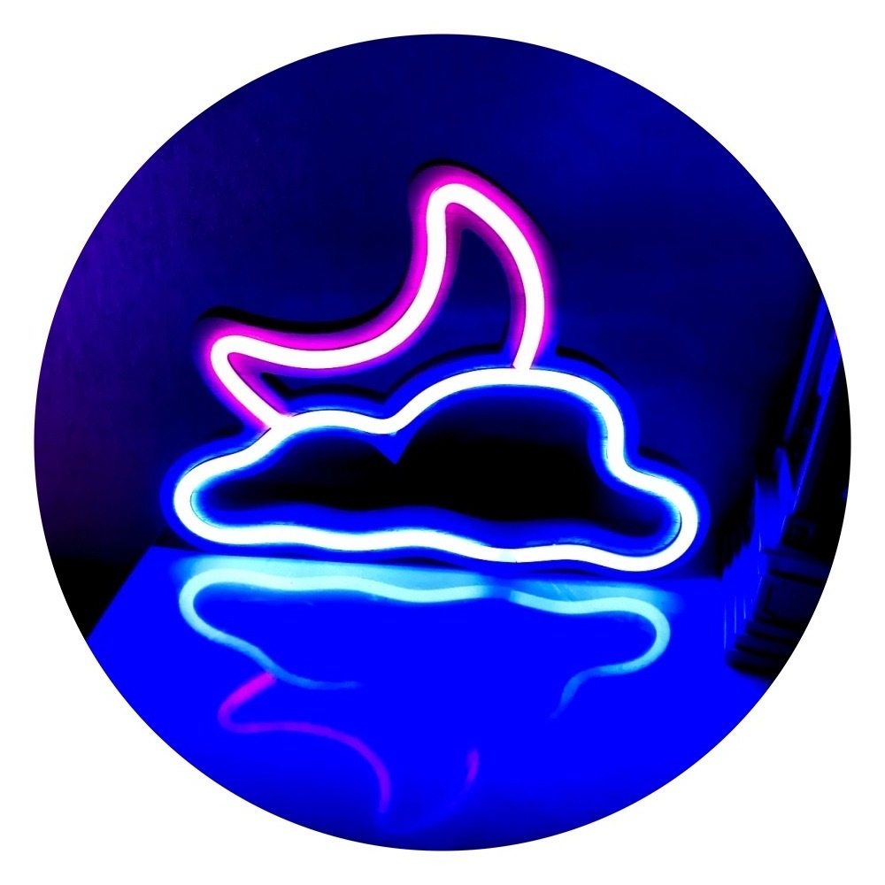 Led Neon Sign Back Light Sunrise Cloud Moon Star Hand Hello for Party Wedding Decoration Xmas Gift Night  Kid's Toy Animal