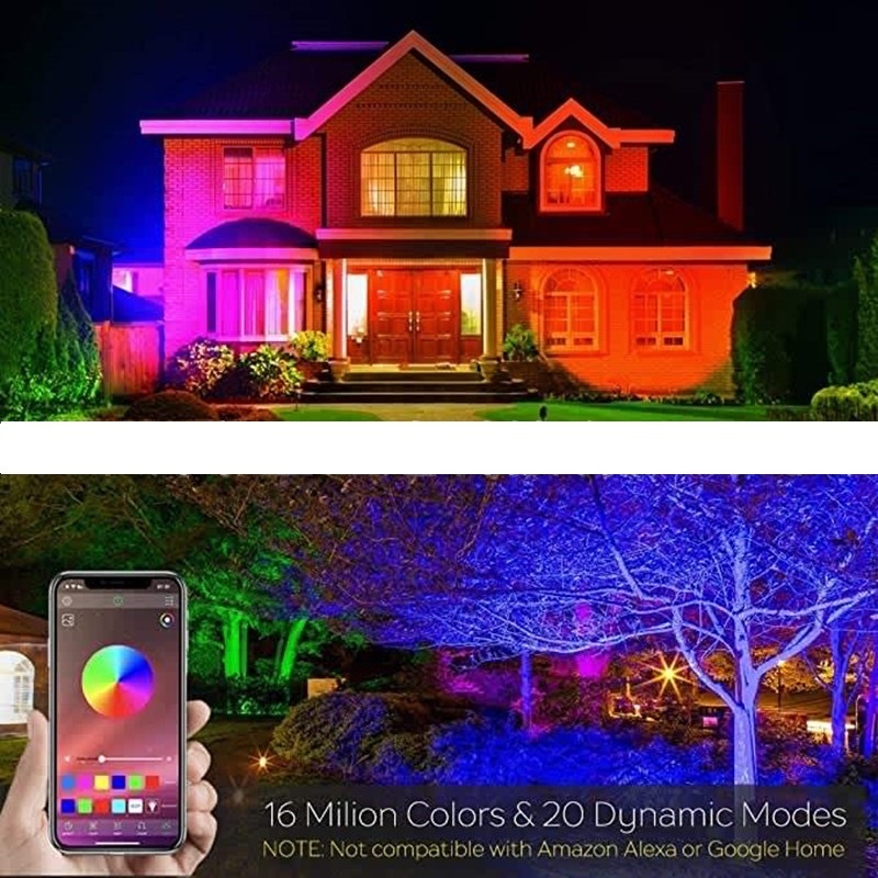 10W App Ctrl Google Assistant Amazon Alexa Music Sync Led RGBW Spot Light For Outdoor Landscape Event Decor