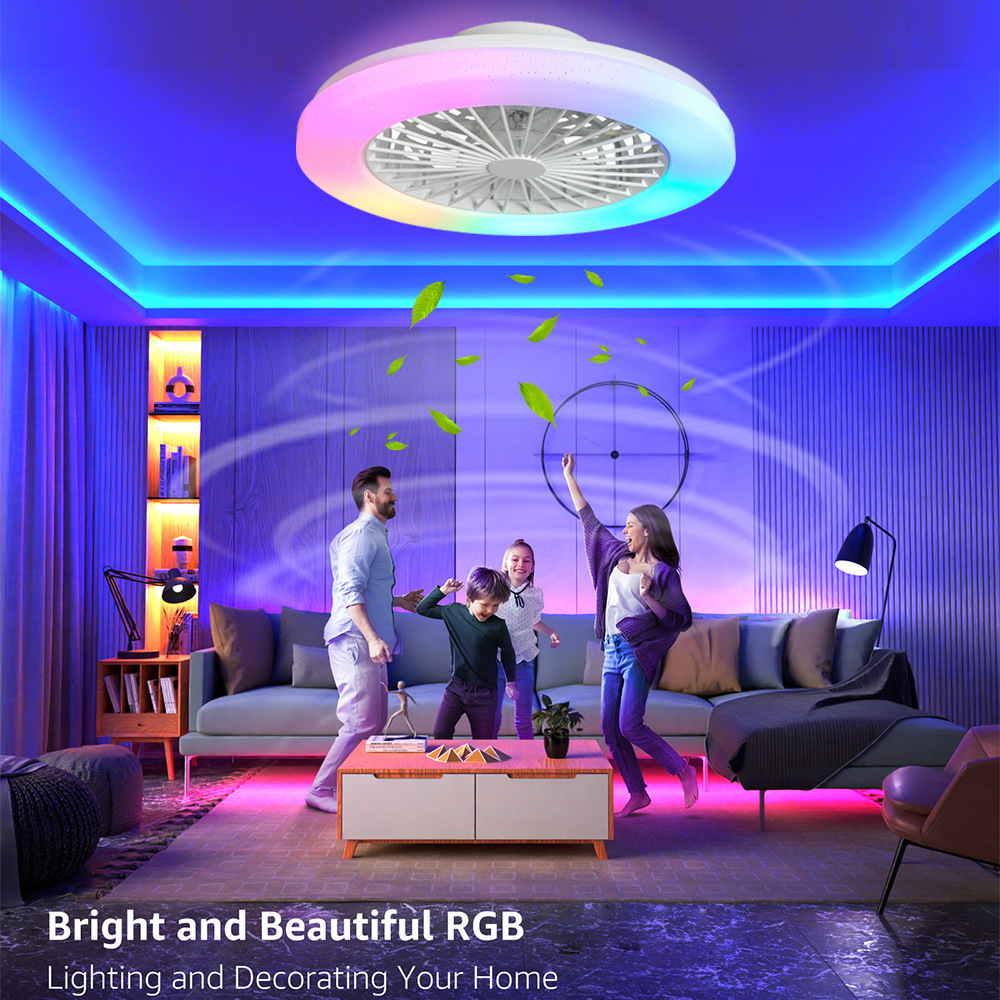 72W Super Bright  APP RC Alexa LED Smart Ceiling Fan Light For Bedroom Living Room Hotel Apartment Villa