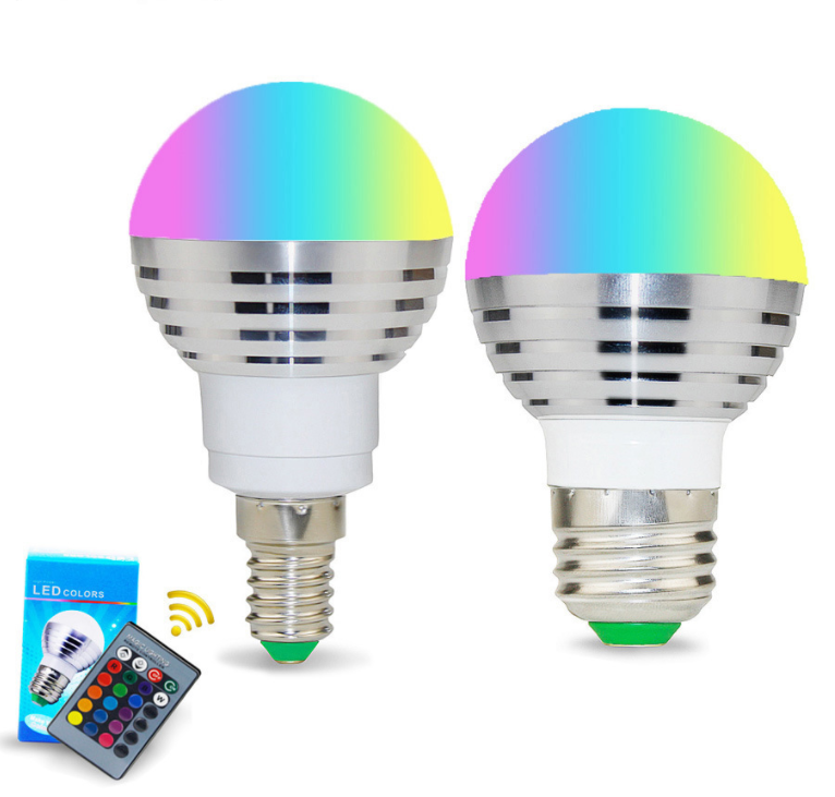 RGB Remote Control Bulb Light E14 E27 LED Colorful Bulb Light 3W Smart Dimming Color Changing Home Decoration Lighting