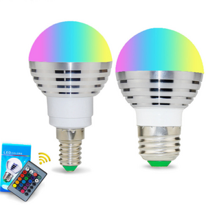 RGB Remote Control Bulb Light E14 E27 LED Colorful Bulb Light 3W Smart Dimming Color Changing Home Decoration Lighting