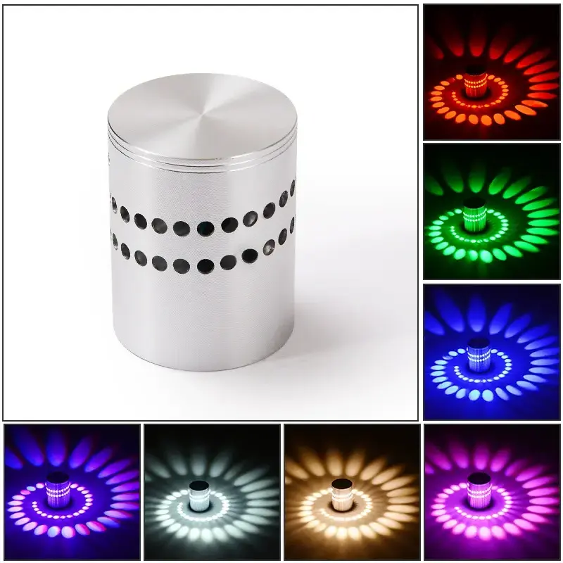 Led Colorful Remote Control Spiral Wall Light For Background Atmosphere Club Bar KTV Theater Reception Villa Decoration