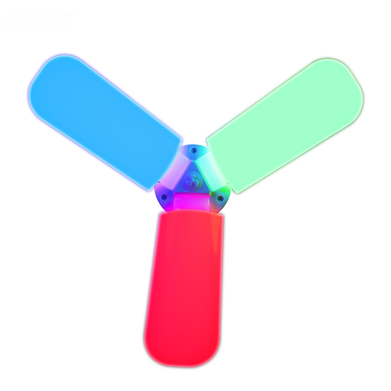 Led 3 Fan Blade RGB Colorful Energy Saving Multi color Bulb Deformable Lamp Foldable Light Ceiling Pendant Lamp