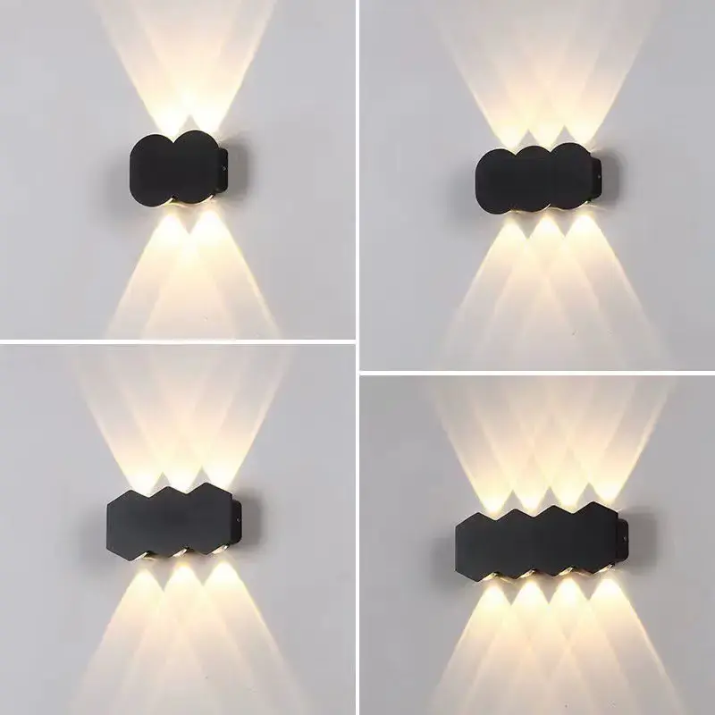 Hot Indoor Outdoor Led Hexagon Design 2W 4W6W8W Wall Light Room Bedside Atmosphere Wall Light Aisle Corridor Balcony Gate Garden