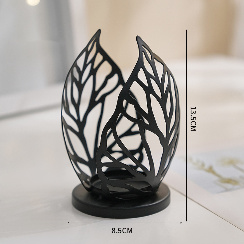 Metal Leaf Shape Candle Holder Perfumed Aroma Scented Candle Valentine's Day Decoration Table Bathroom Wedding Dinning Party