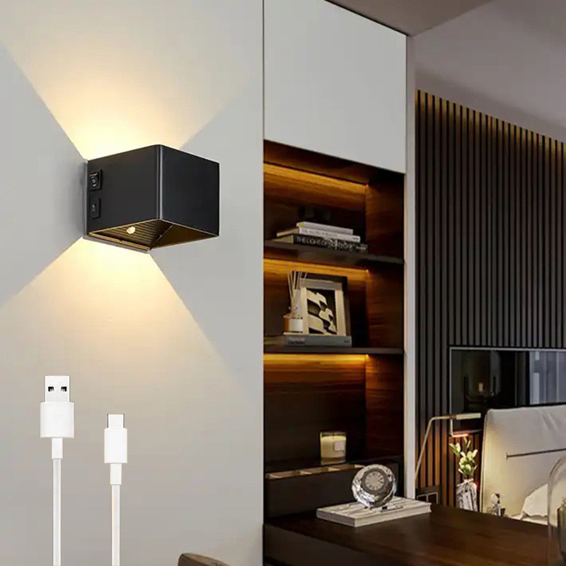 Led USB Rechargeable  Up & Down Wall Light For Step Stairway Aisle Basement Passage Corridor Corner Entrance