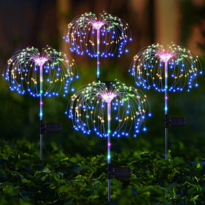 Solar Led Light 3D DIY Firework Stake Light For Garden Pathway Landscape Holiday Party Christmas Lawn Security Outdoor Decor