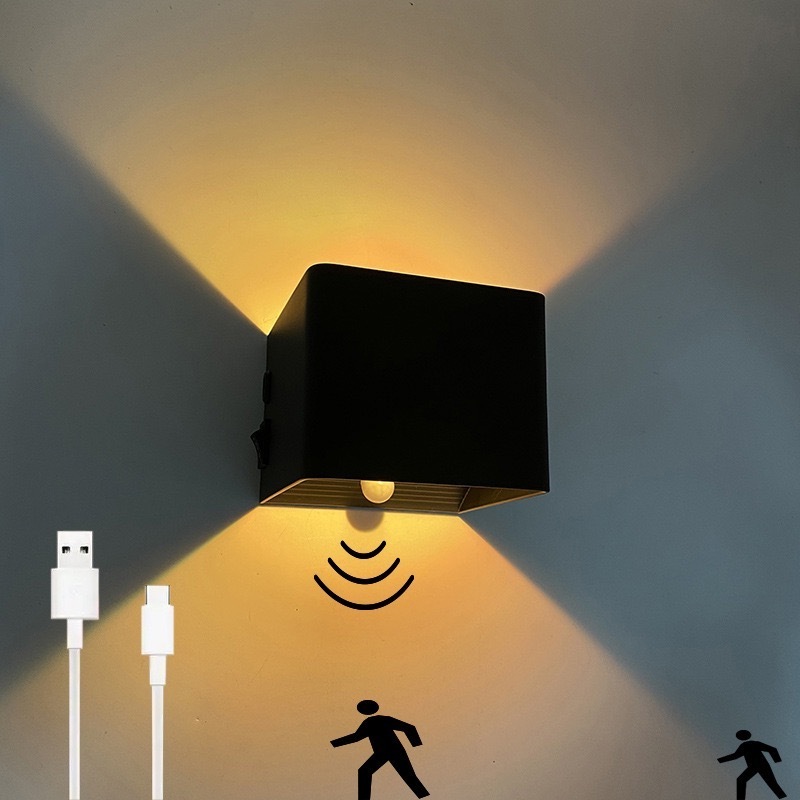 Led USB Rechargeable  Up & Down Wall Light For Step Stairway Aisle Basement Passage Corridor Corner Entrance