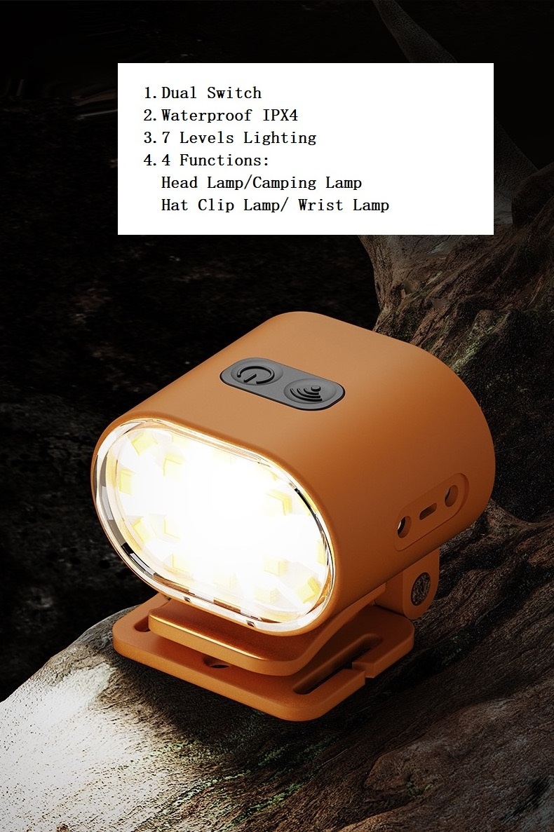 5 in1 LED Rechargeable IP66 Dimmable Wrist Lamp Headlamp Flashlight Hat Clip Lamp Camp Lamp For Repairing Hiking Hunting Running