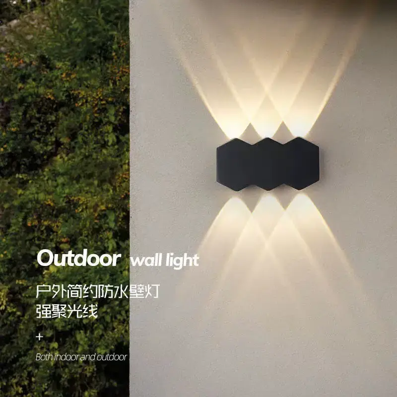 Hot Indoor Outdoor Led Hexagon Design 2W 4W6W8W Wall Light Room Bedside Atmosphere Wall Light Aisle Corridor Balcony Gate Garden