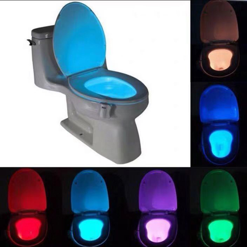 Led Smart Motion Sensor Toilet Seat Night Light 8 Colors Waterproof Backlight Toilet Bowl LED Luminous Lamp