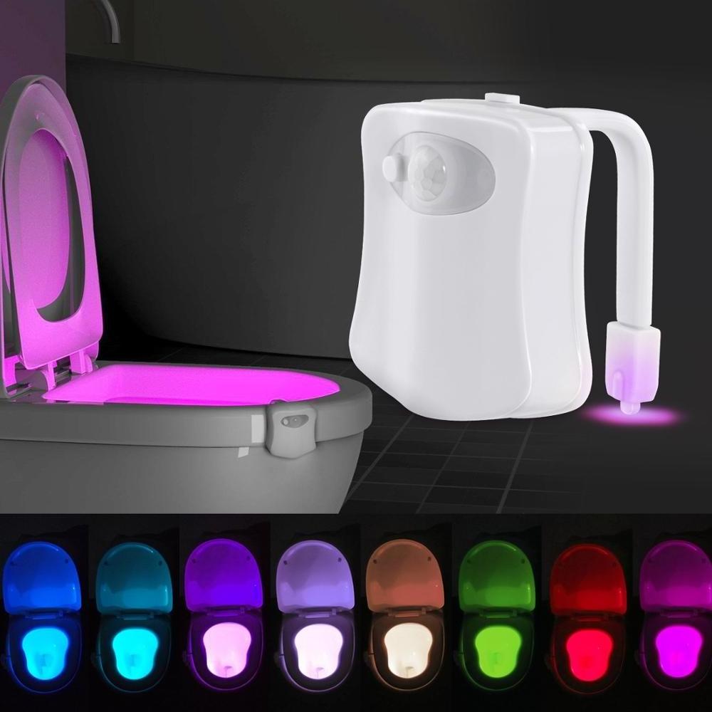 Led Smart Motion Sensor Toilet Seat Night Light 8 Colors Waterproof Backlight Toilet Bowl LED Luminous Lamp