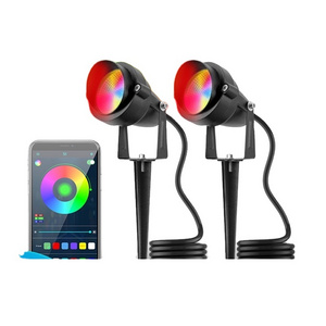 10W App Ctrl Google Assistant Amazon Alexa Music Sync Led RGBW Spot Light For Outdoor Landscape Event Decor