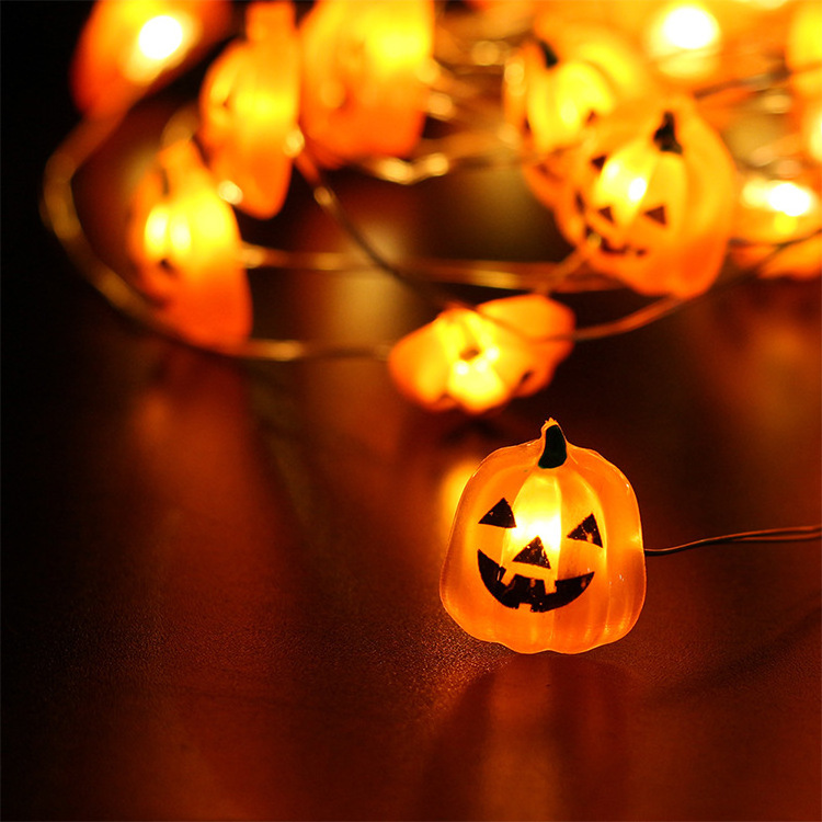 LED Halloween 3D Pumpkin Ghost Pine Cone String Light Remote Control Waterproof Outdoor